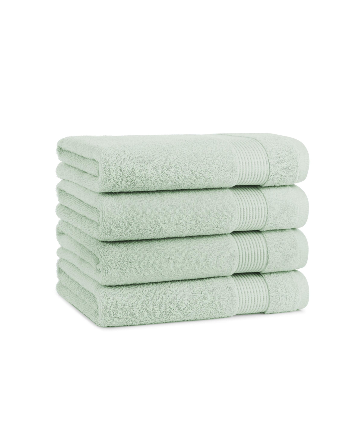 Arkwright Home Host and Home Bath Towels (4 Pack), Solid Color Options, 27x54 in, Double Stitched Edges, 600 Gsm, Soft Ringspun Cotton, Stylish Stripe