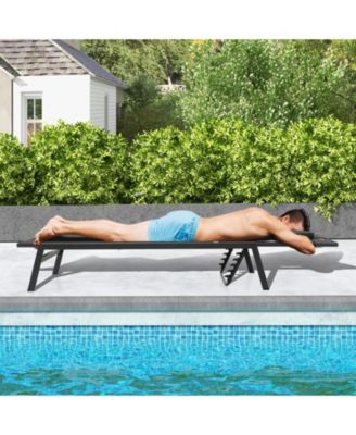 Patio Sunbathing Lounge Chair 5-Position Adjustable Tanning Chair