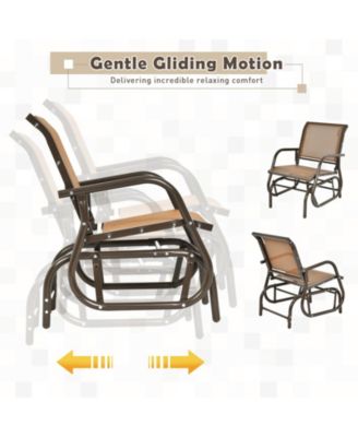 Outdoor Single Swing Glider Rocking Chair with Armrest