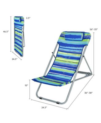 Portable Beach Chair Set of 2 with Headrest