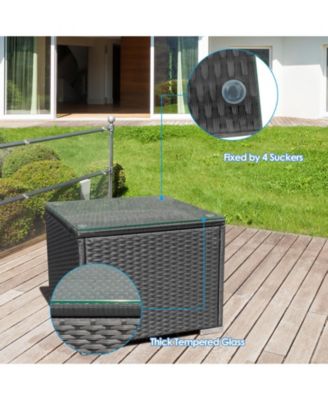 3 Pieces Patio Wicker Conversation Set with Cushion