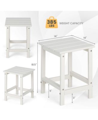 14 Inch Square Weather-Resistant Adirondack Side Table