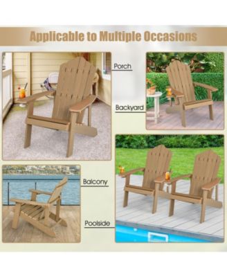 Weather Resistant HIPS Outdoor Adirondack Chair with Cup Holder