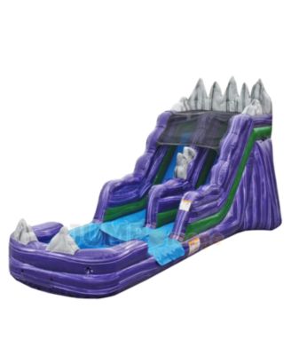 15  Dark Night Commercial Grade Water Slide with Splash Pool for Kids and Adults (with Blower), Outdoor Indoor, Wet Dry Use, Tall Inflatable