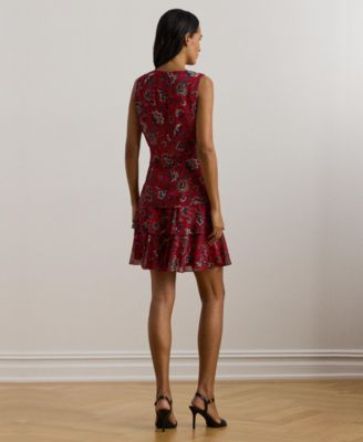 【Lauren Ralph Lauren】Floral Crinkle ette Shift Dress Lauren Ralph Lauren Women's Floral Crinkle Georgette Shift