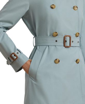 Women's Short Double-Breasted Belted Trench Coat