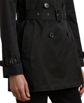 Women's Short Double-Breasted Belted Trench Coat