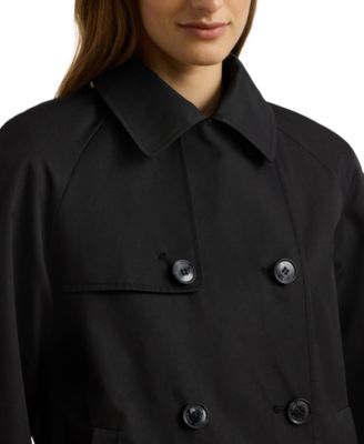 Petite Short Double-Breasted Trench Coat