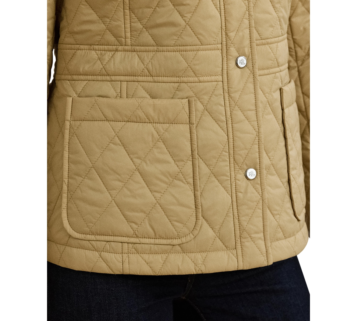 RALPH LAUREN WOMEN'S BUTTON-FRONT COLLARLESS COAT 