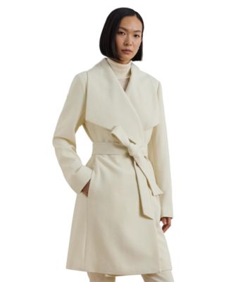 新作セール Ralph Lauren  Crepe Belted Wrap Coat コート Lauren Ralph Lauren Women's Crepe Belted Wrap Coat - Macy's