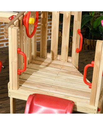 Wooden Swing Set – Durable Outdoor Playset for Kids with Swings, Slide, and Climbing Features for Backyard Fun