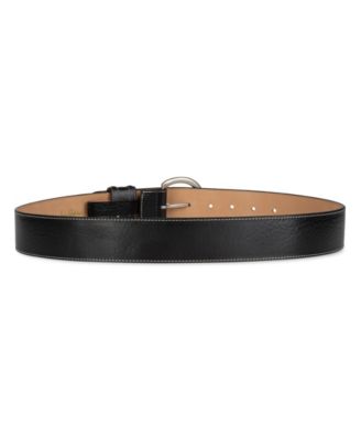 Women's Glossy Pebble Grain Textured Leather Belt