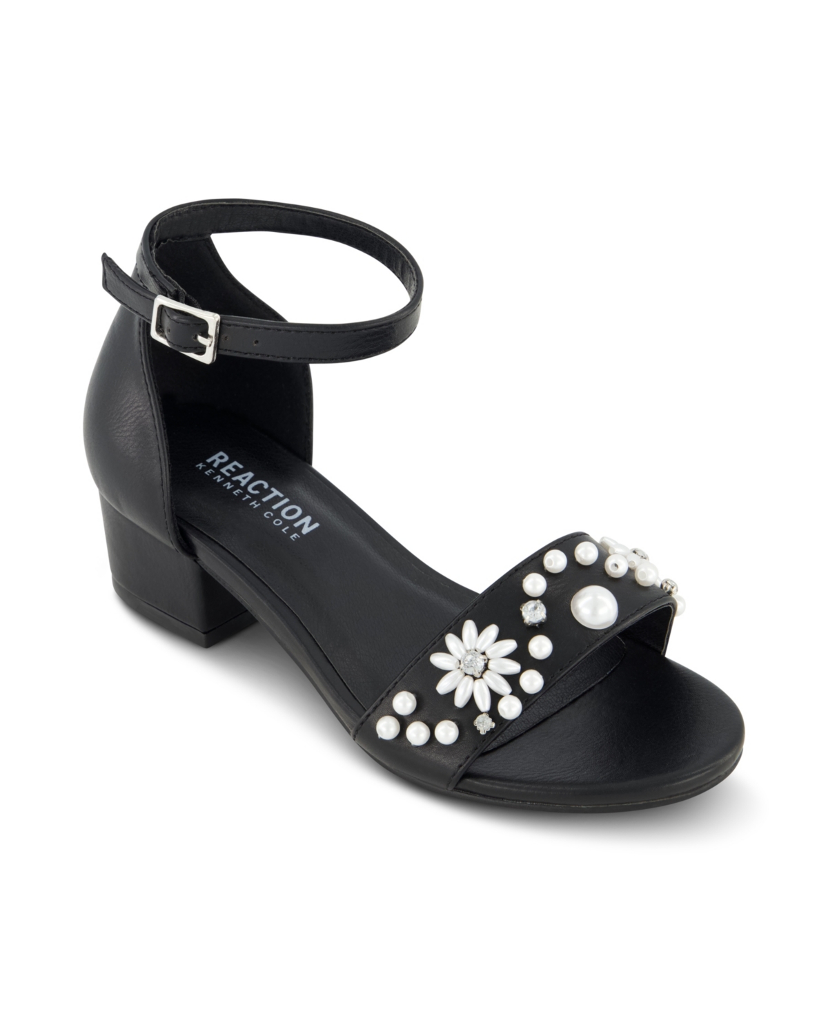 Kenneth Cole New York Kids' Kenneth Cole Little Girls Pearl Farah Open Toe Heel In Black