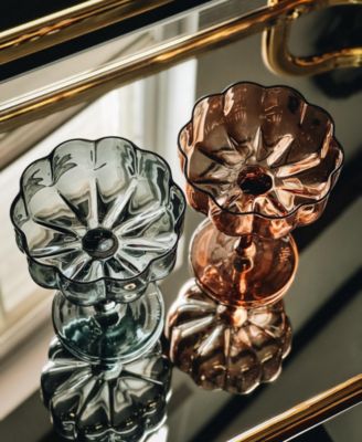 Martini and Champagne Flower Classic Wavy Glass Coupes, Set of 6