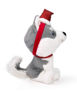 10" Husky with Christmas Hat Plush Toy, Created for Macy's