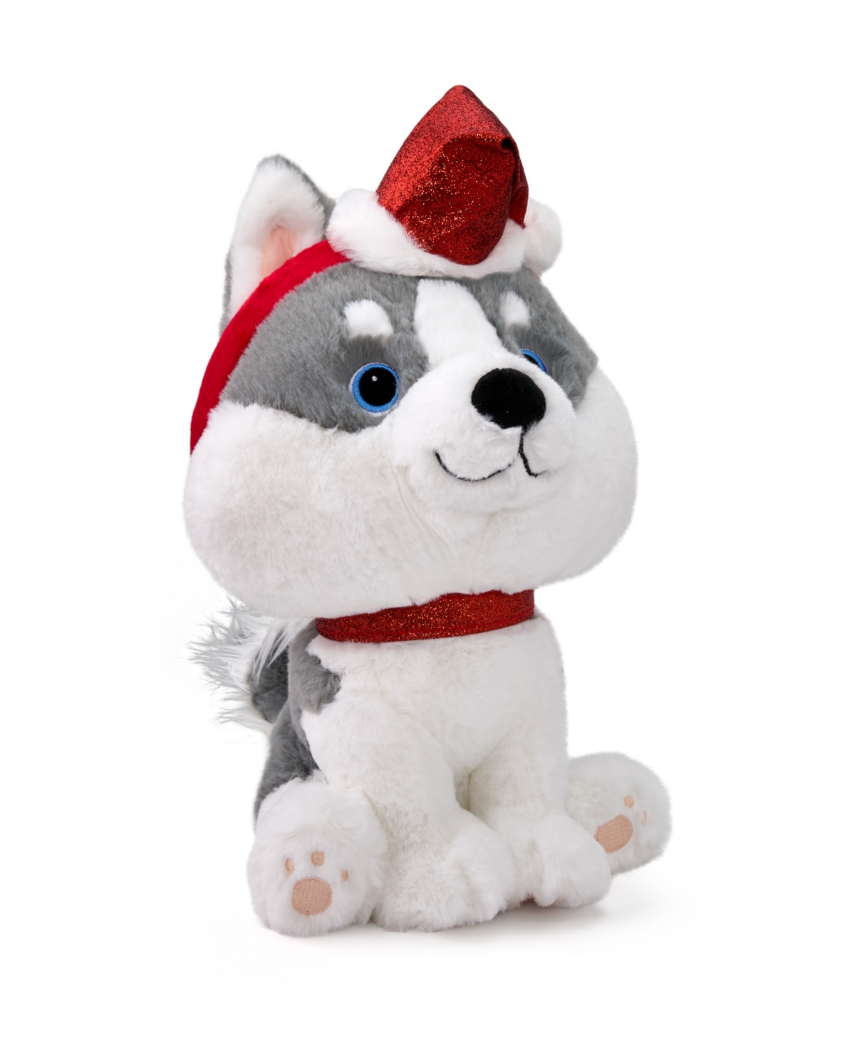 Geoffrey's Toy Box Kids' 10" Husky With Christmas Hat Plush Toy, Created For Macy's In No Color