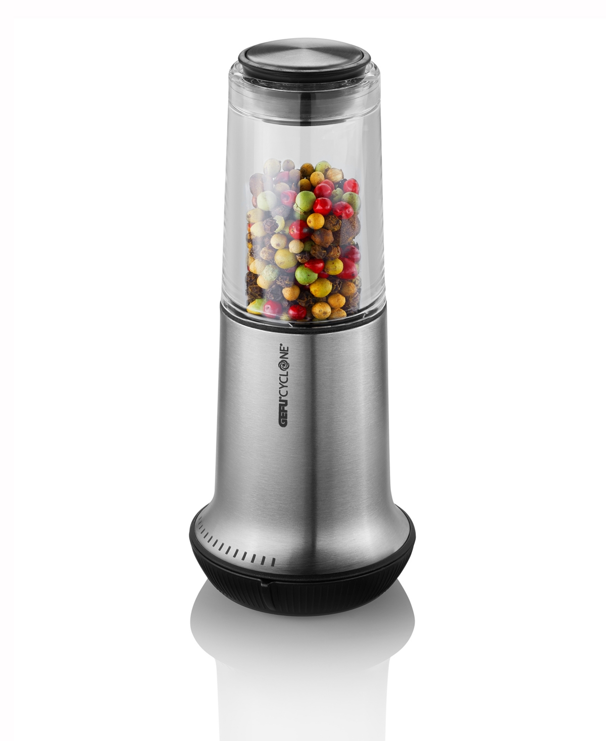 Gefu Stainless Steel With Ceramic Grinder Satin Finish Large Salt Or Pepper Mill In Silver