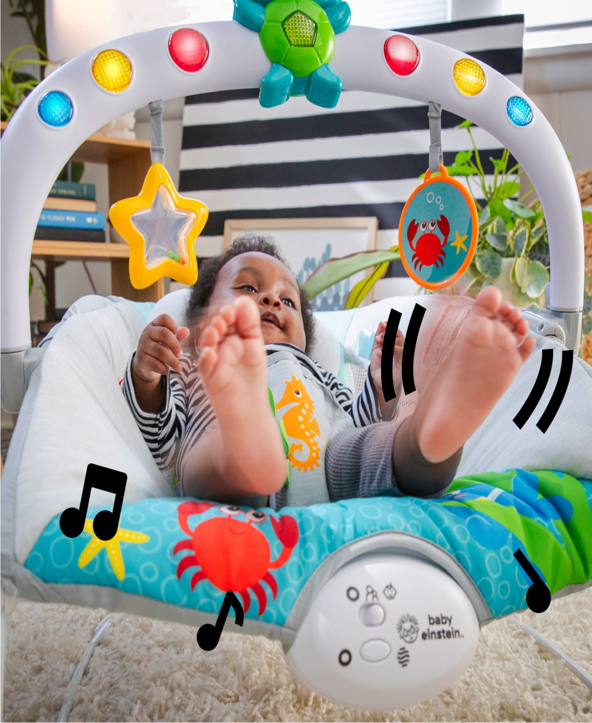 Baby Einstein Baby Kick To It Neptune Musical Bouncer In Multi