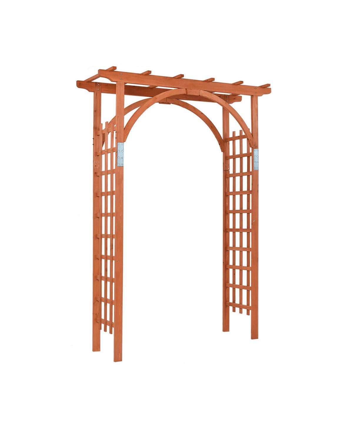 Garden Archway Arch Lattice Trellis Pergola for Climbing Plants and Outdoor Wedding Bridal Decor - Brown