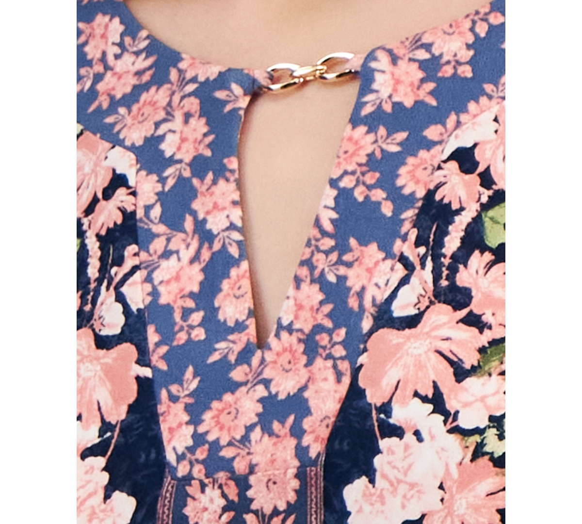 Jm Collection Petite Enchantment Floral Ity Hardware Tunic, Created for Macy's