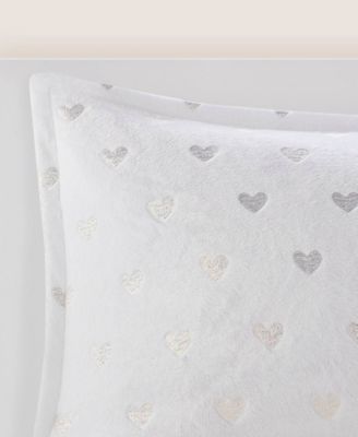 Rosalie Metallic Heart 4-Pc. Comforter Set, Full/Queen