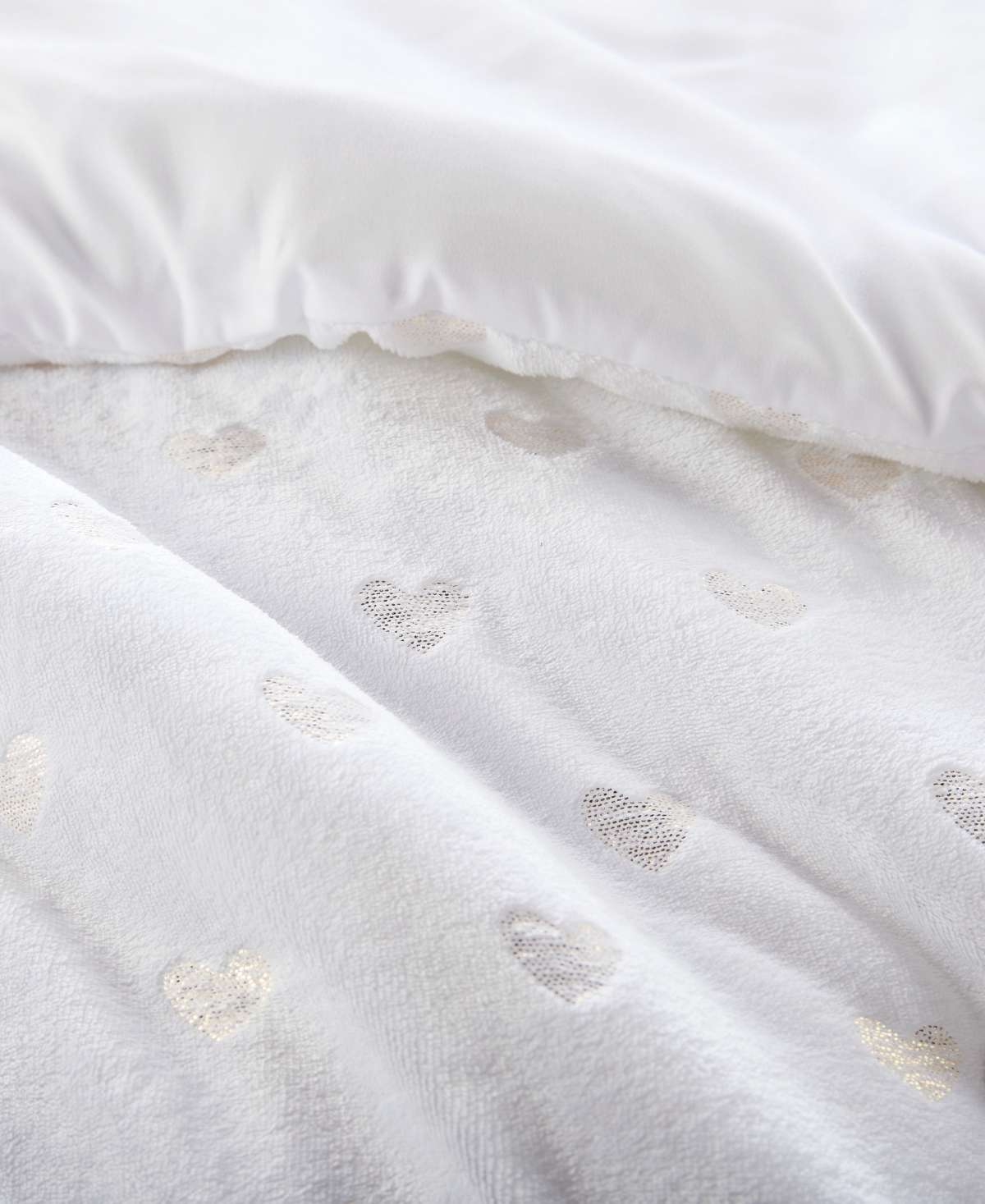 Mi Zone Rosalie Metallic Heart 4-pc. Comforter Set, Full/queen In White,gold