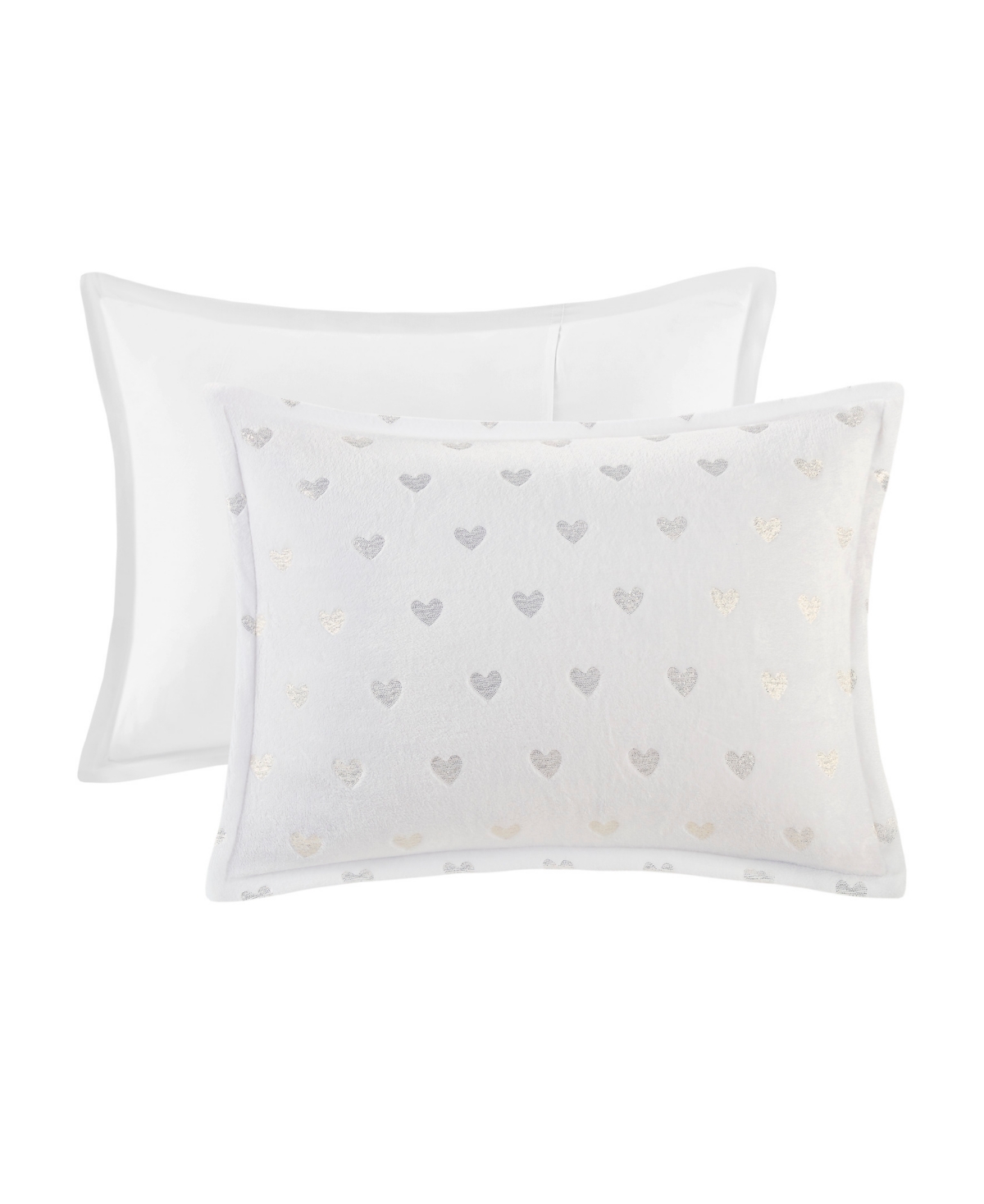 Mi Zone Rosalie Metallic Heart 4-pc. Comforter Set, Full/queen In White,gold