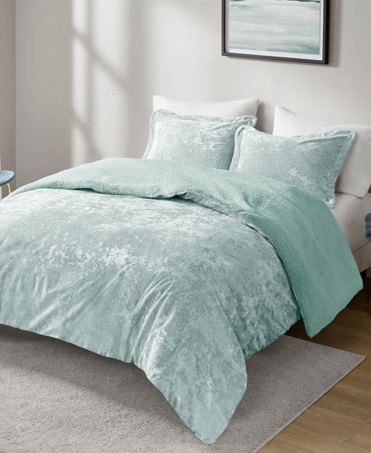 Intelligent Design Mira Reversible 3-pc. Comforter Set, King/california King In Aqua