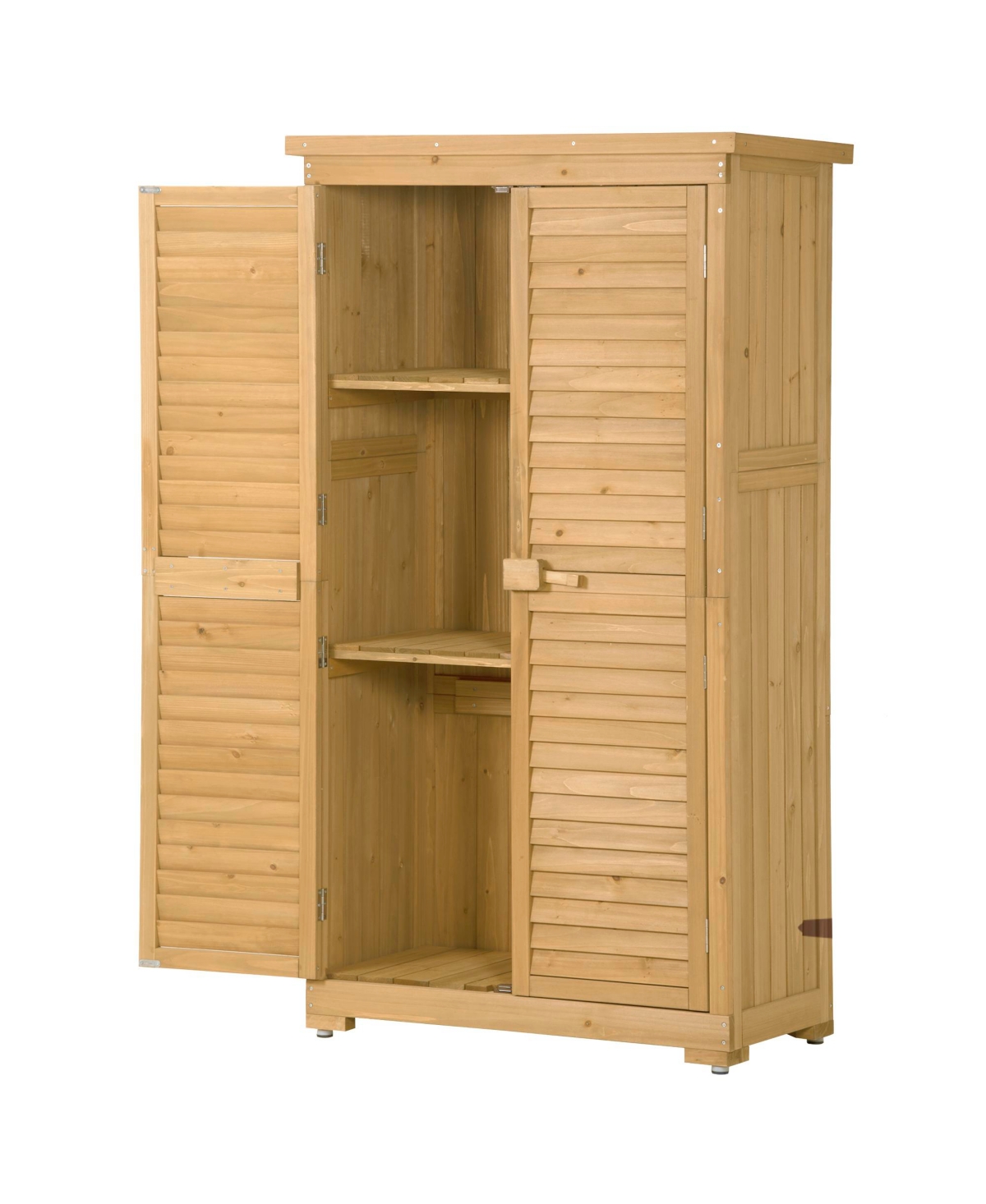 Slickblue Wooden Garden Shed 3-tier Patio Storage Cabinet Outdoor Organizer Wooden Lockers with Fir Wood