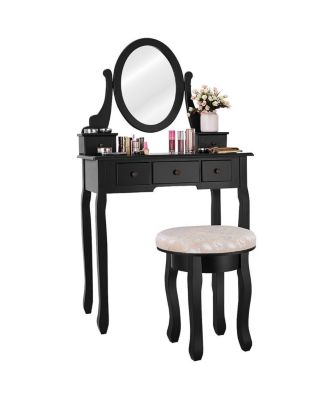 Vanity Makeup Table Set Bedroom Furniture with Padded Stool