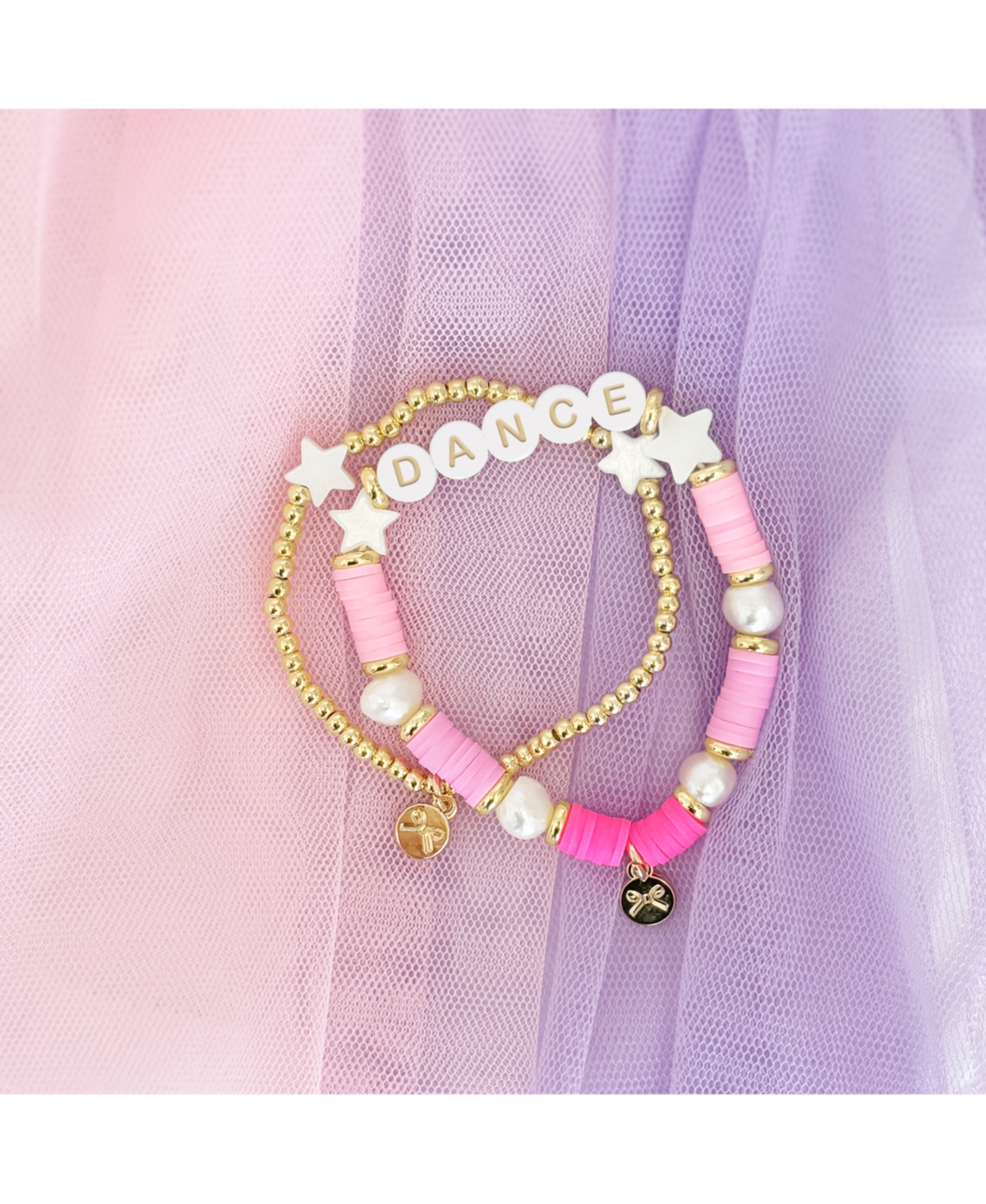 Bits & Bows Girls Dance Bracelet Gift Set -white/gold
