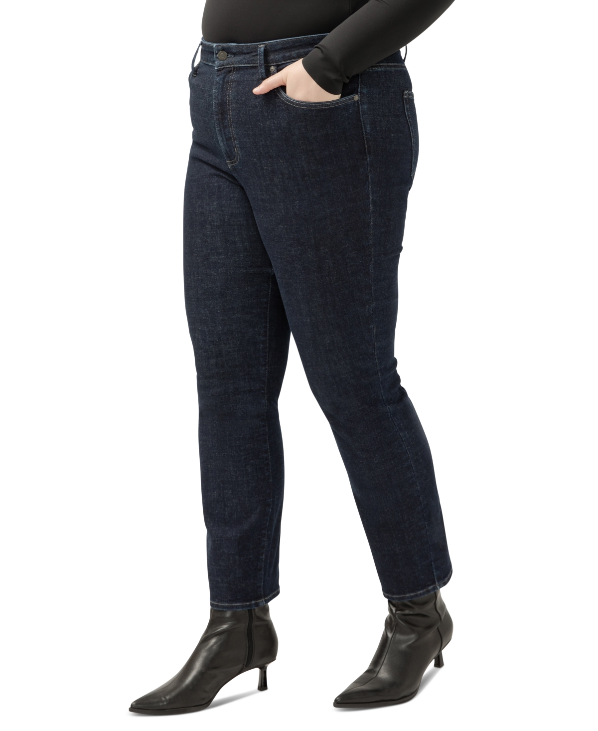 SILVER JEANS CO. PLUS SIZE ISBISTER HIGH-RISE STRAIGHT-LEG JEANS 