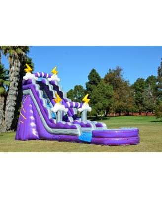 19  Thunder Commercial Grade Water Slide with Splash Pool for Kids and Adults (with Blower), Outdoor Indoor, Wet Dry Use, Tall Inflatable