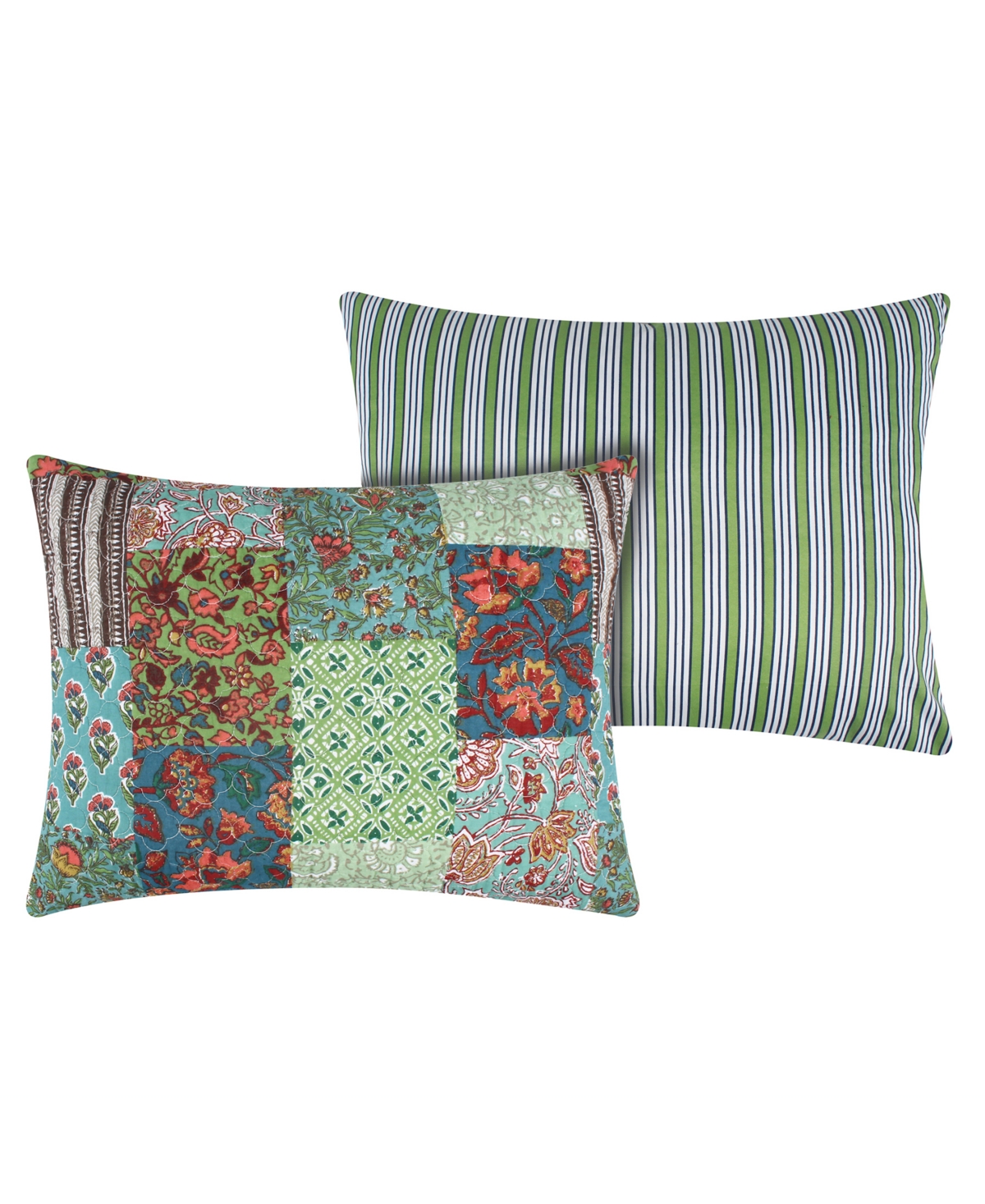 Greenland Home Fashions Jasmin Vintage Boho Reversible 3-pc. Quilt Set, Full/queen In Jade