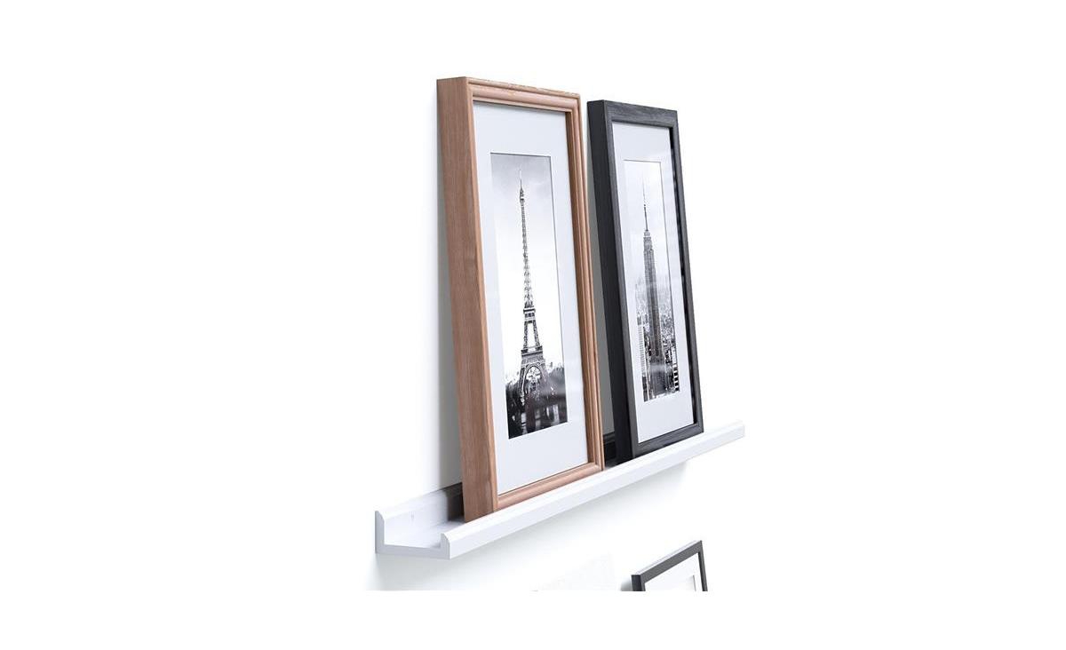 Slickblue Inches Floating Picture Display Ledge Wall Mount Shelf Denver Modern Design- White