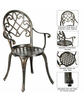 3 Pieces Outdoor Set Patio Bistro with Attached Removable Ice Bucket