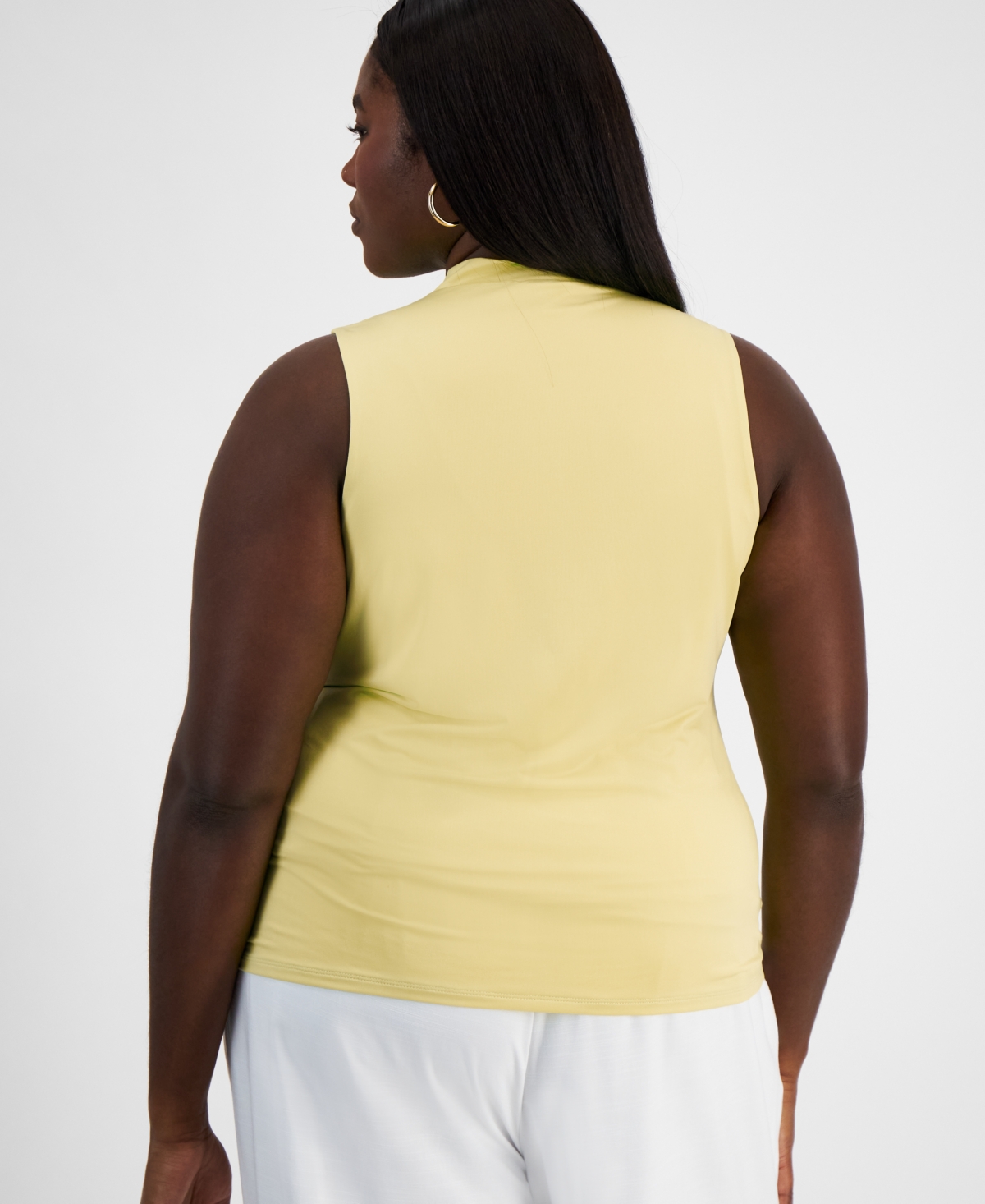 BAR III BAR II PLUS SIZE COWL-NECK CUTOUT SLEEVELESS TOP, EXCLUSIVELY AT MACY'S 