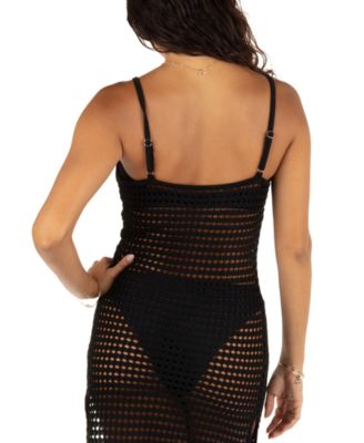 Juniors' Crochet Mini Dress Cover-Up