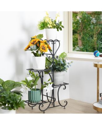 4 Tier Plant Stand Outdoor Garden Metal Flower Display Rack Shelf Home Decor