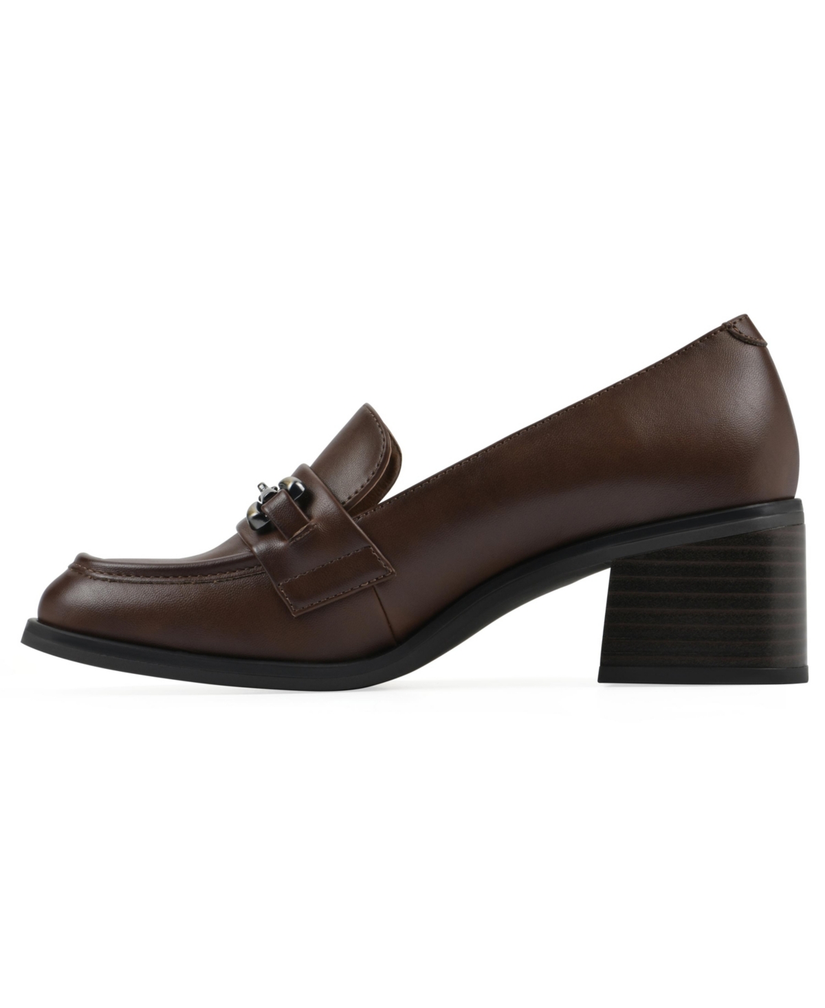 White Mountain Women's Nacho Heeled Loafers In Mocha Smooth