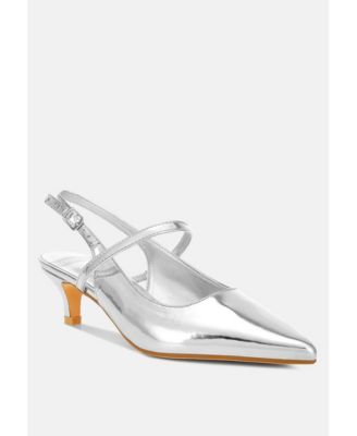 Womens Abloom Kitten Heel Slingback Sandals