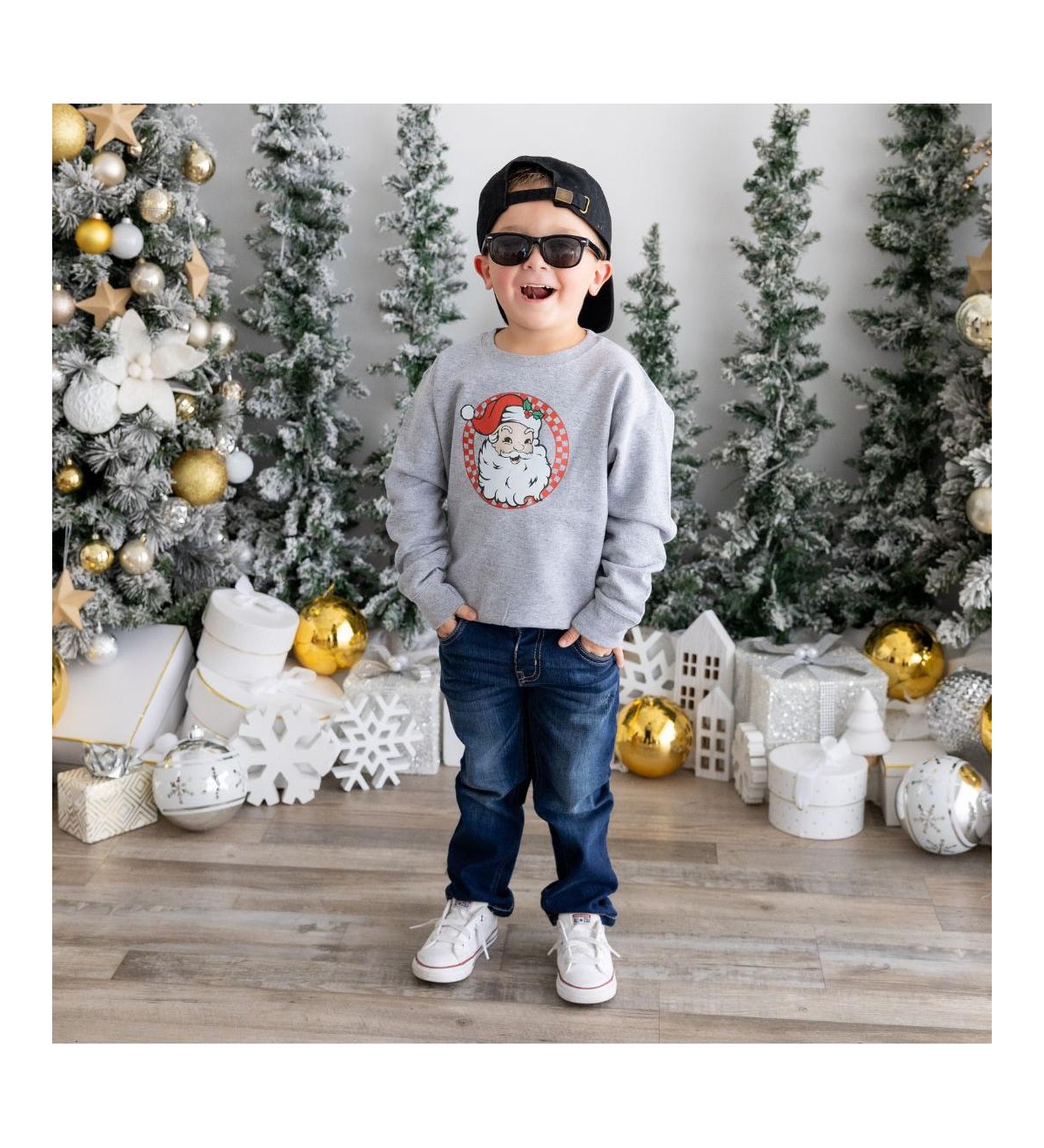 Sweet Wink Toddler Boys Retro Santa Christmas Sweatshirt