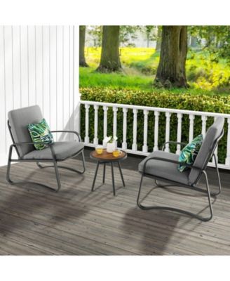 3 Pieces Patio Bistro Conversation Set with Waterproof DPC Tabletop