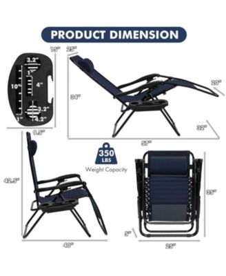 Outdoor Folding Zero Gravity Reclining Lounge Chair