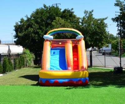 Commercial Grade Inflatable 14' Rainbow Cloud Xtreme Party Water Slide, 100% PVC VINYL With Air Blower