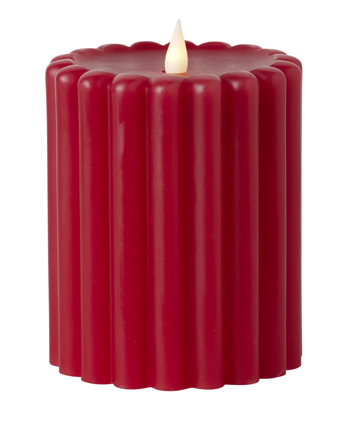 Seasonal Wide Ribbed Motion Flameless Candles, 4x8