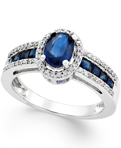 Sapphire (1-3/4 ct. t.w.) and Diamond (1/4 ct. t.w.) Ring in 14k Gold ...