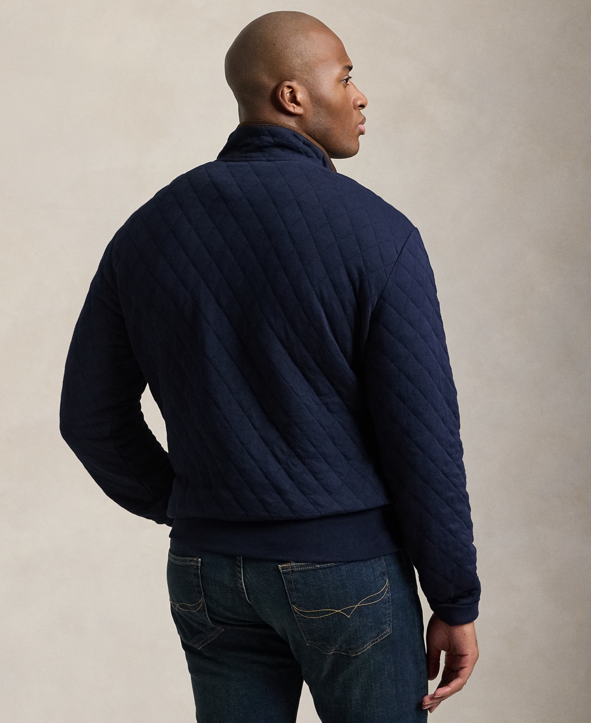 Polo Ralph Lauren Men's Big & Tall Quilted Double-Knit Pullover