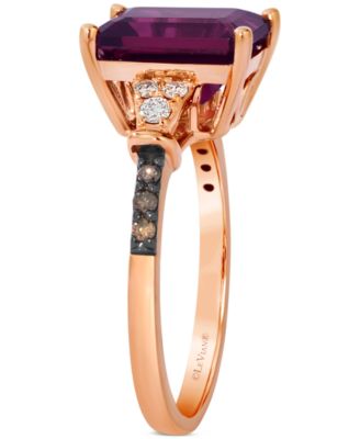 Rhodolite (3-5/8 ct. t.w.) & Diamond (1/6 ct. t.w.) Statement Ring in 14k Rose Gold