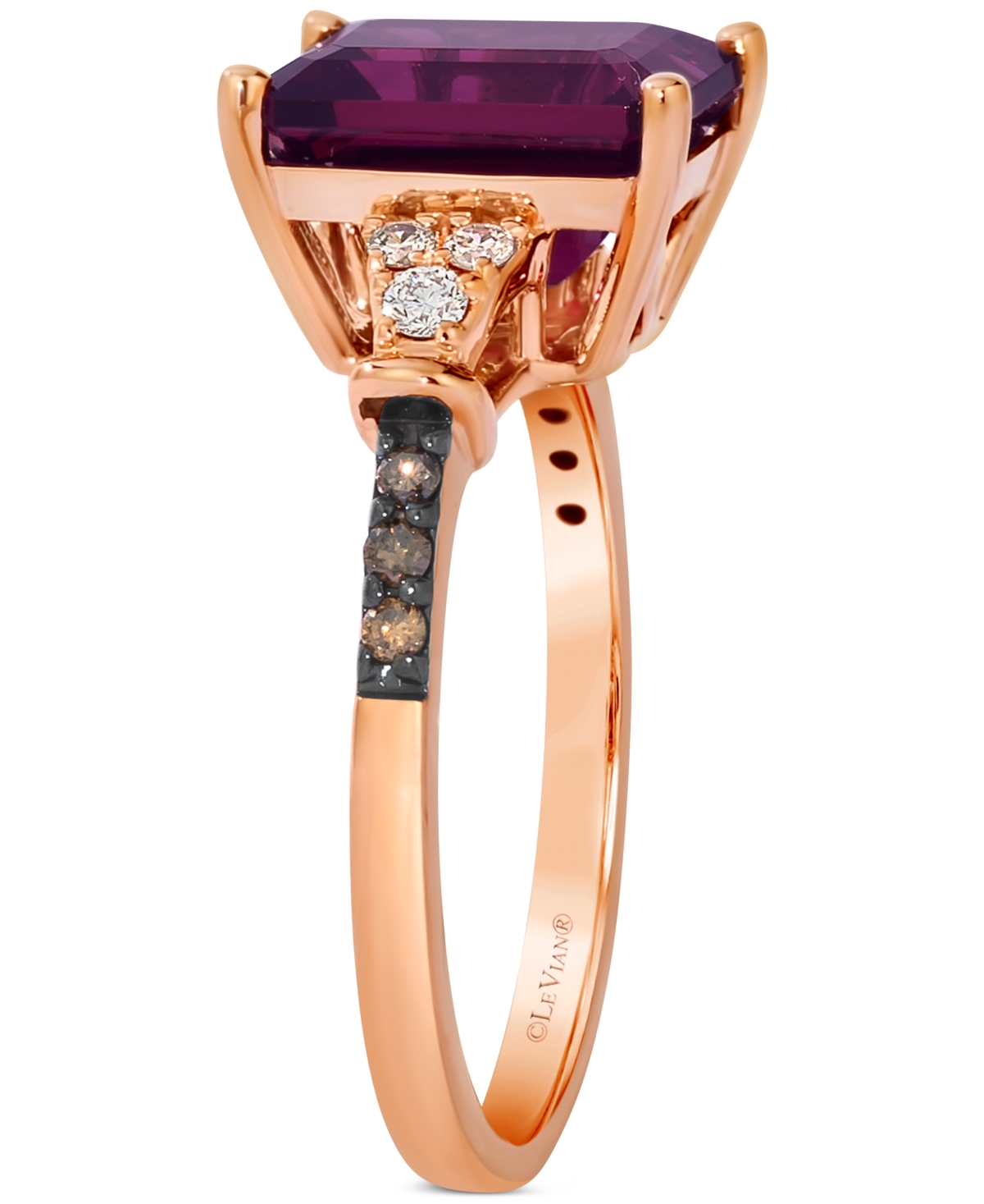 Le Vian Rhodolite (3-5/8 Ct. T.w.) & Diamond (1/6 Ct. T.w.) Statement Ring In 14k Rose Gold In Gold